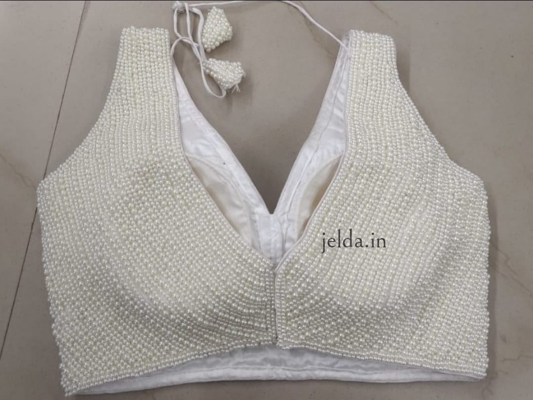 Exclusive pearl work - custom made blouses