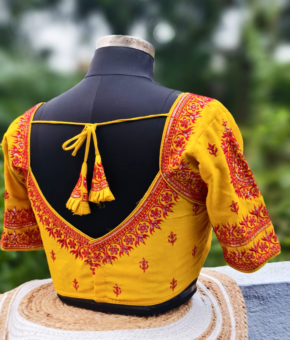Vichitra silk embroidery ready made blouses