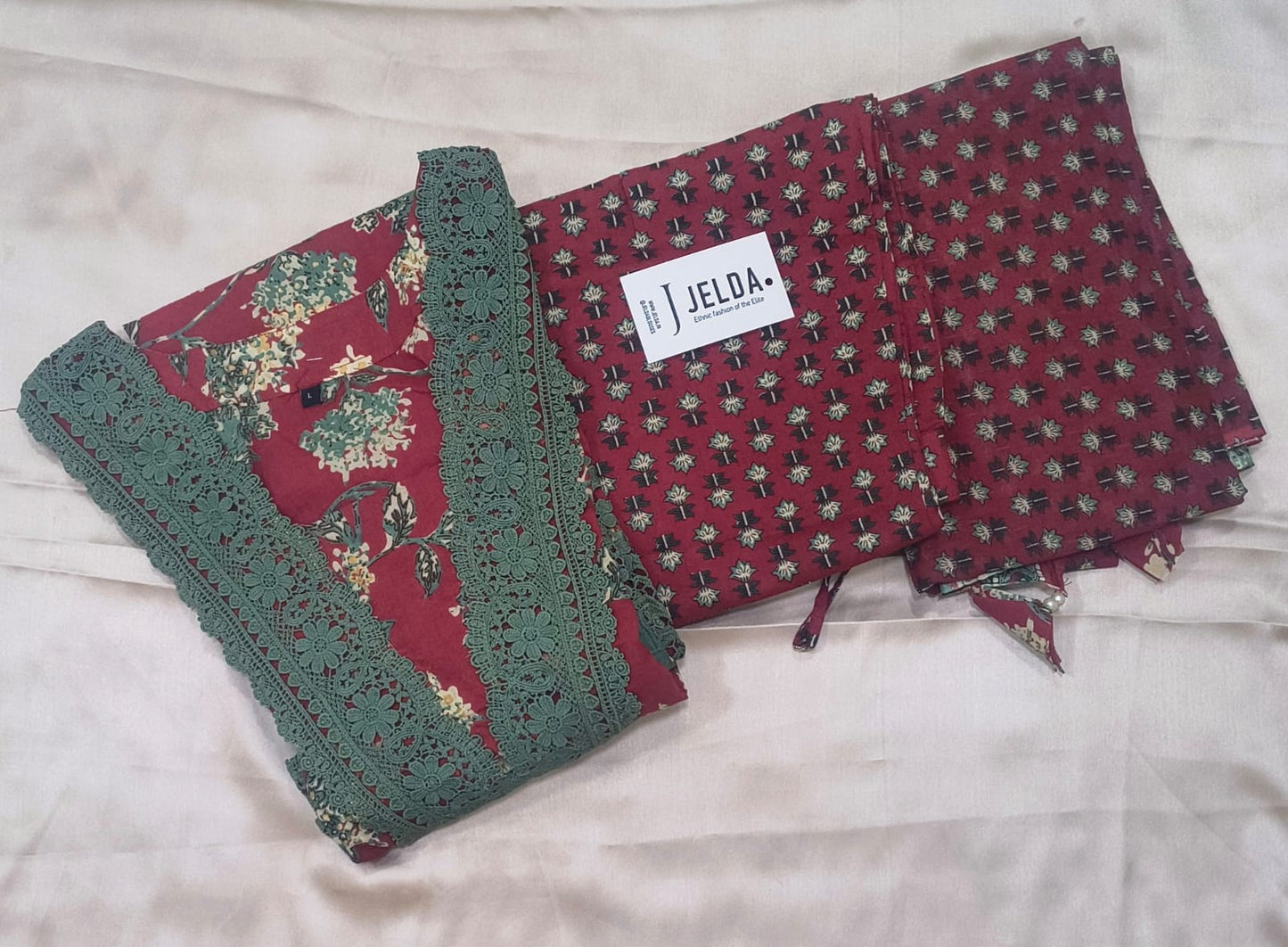 Cotton printed with lace work salwar suit