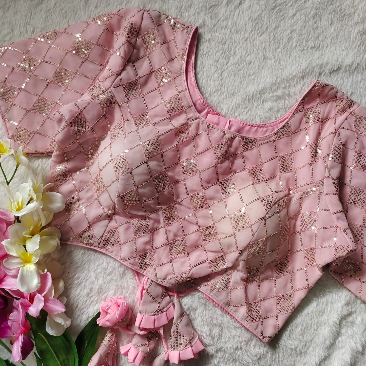 Launching new designer Heavy Georgette with  sequins work - Premium Readymade Blouse