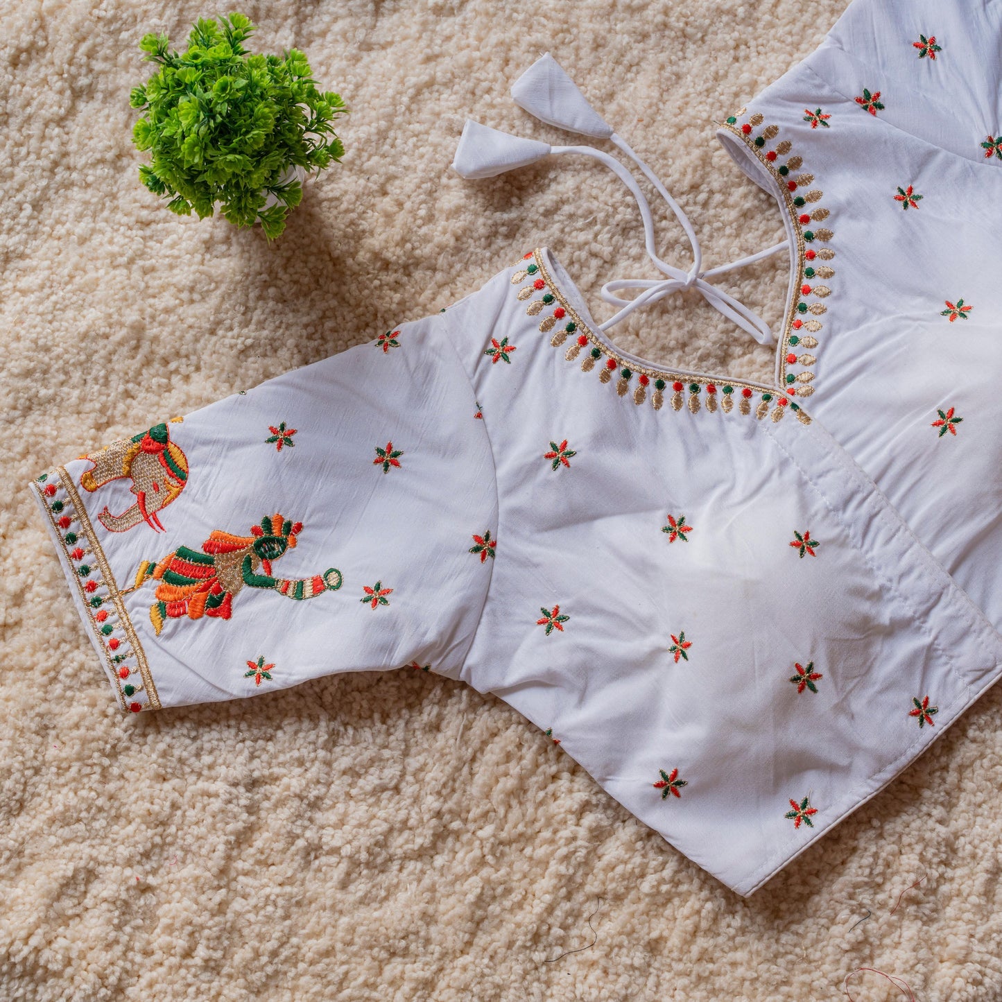Beautiful embroidery work touch up with sequins all over ready made blouses