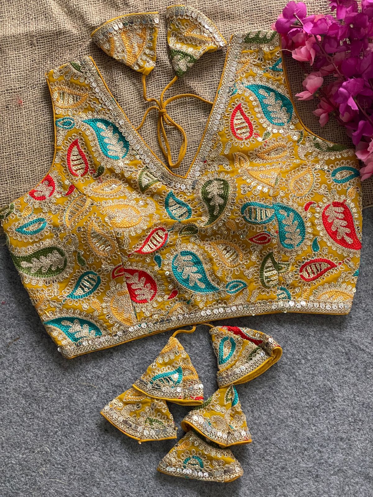 Premium Kashmiri work ready made blouse