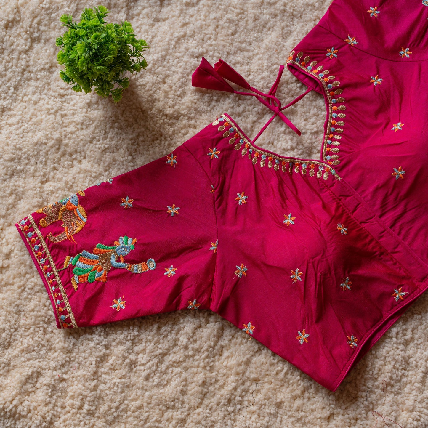 Beautiful embroidery work touch up with sequins all over ready made blouses