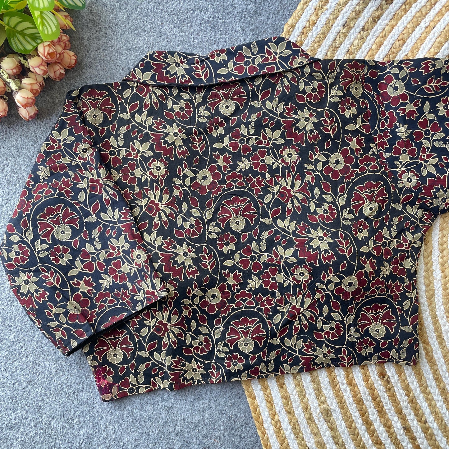 Pure Cotton Ajrakh ready made blouse