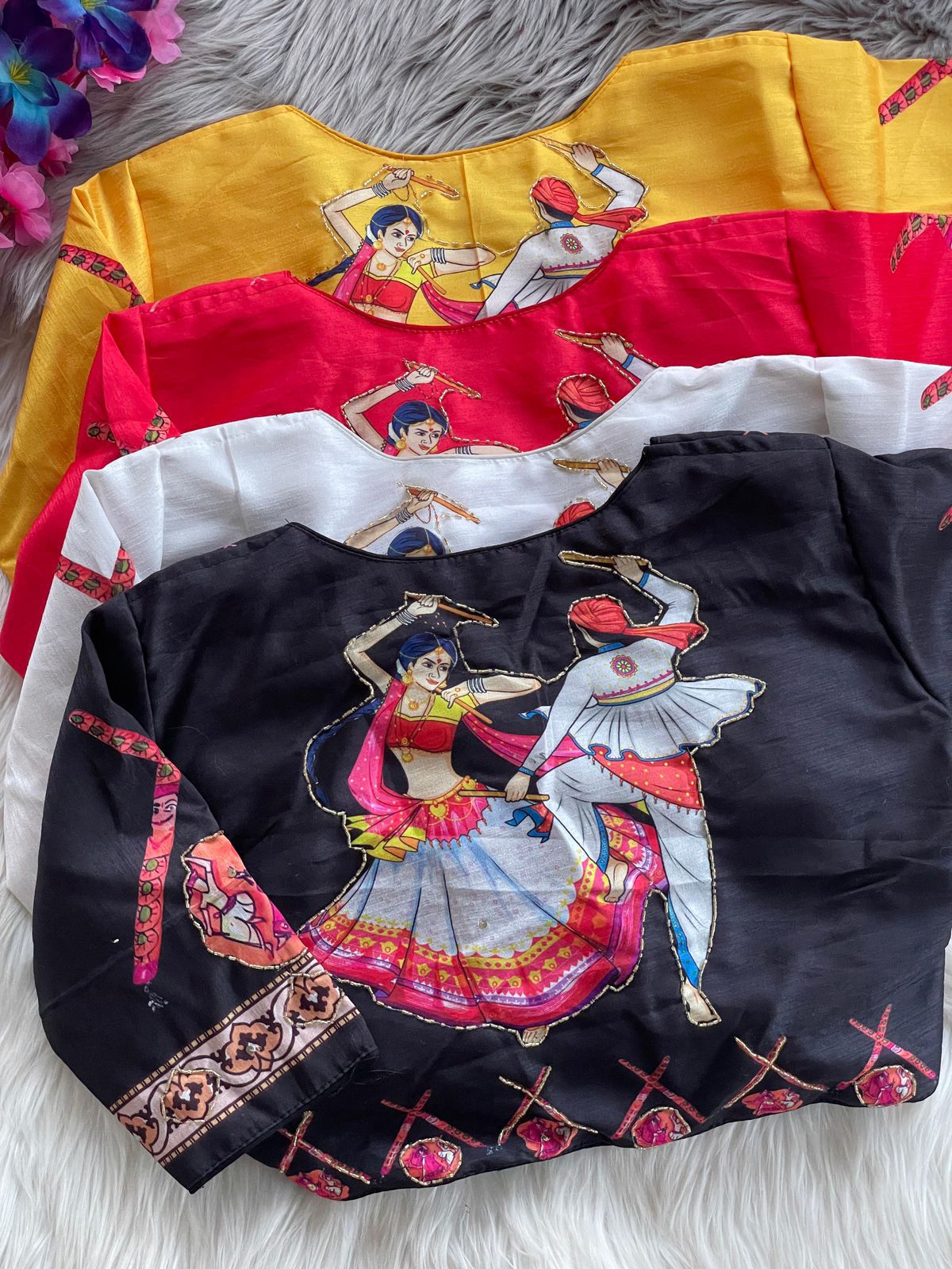 Pure silk with hand work ready made blouse