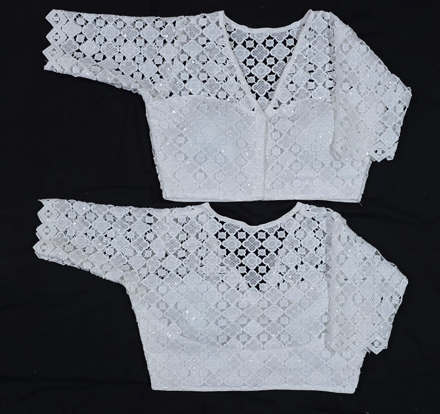 White crochet inspired ready made blouse