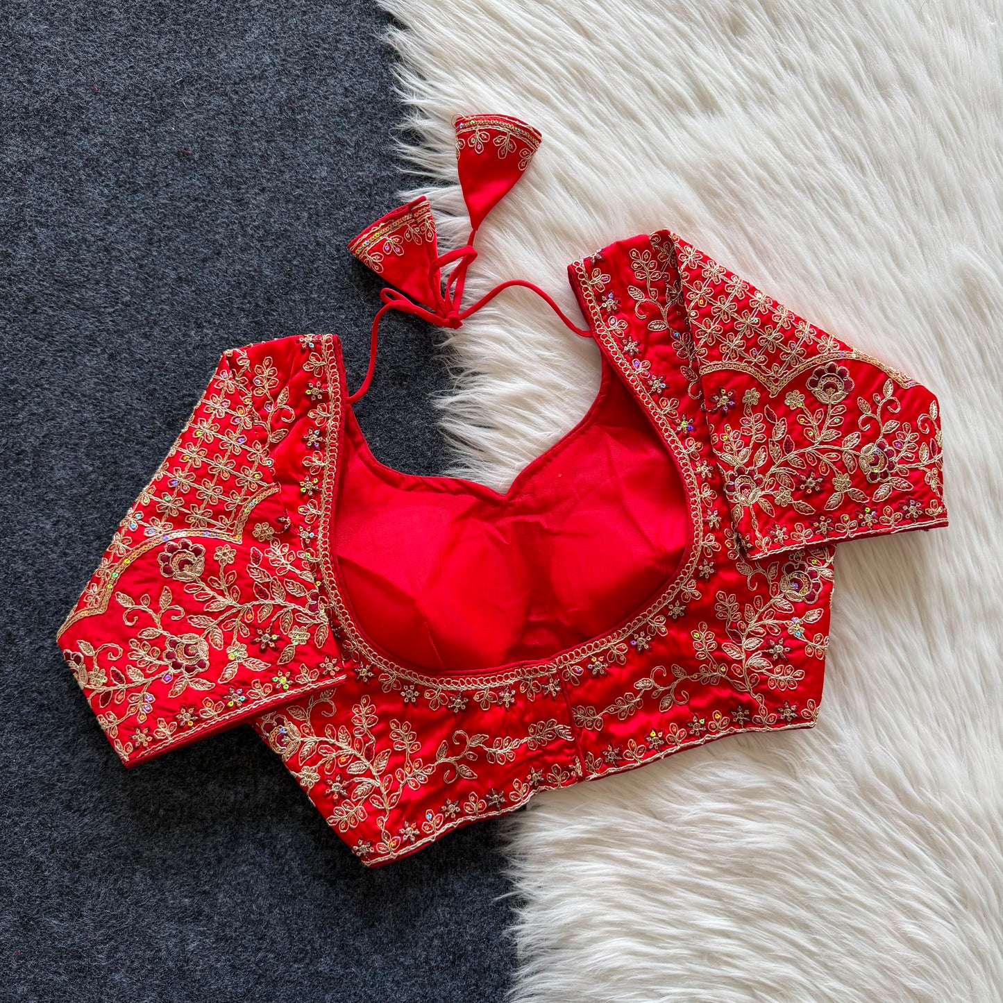 A beautiful work with sequins all over ready made blouse