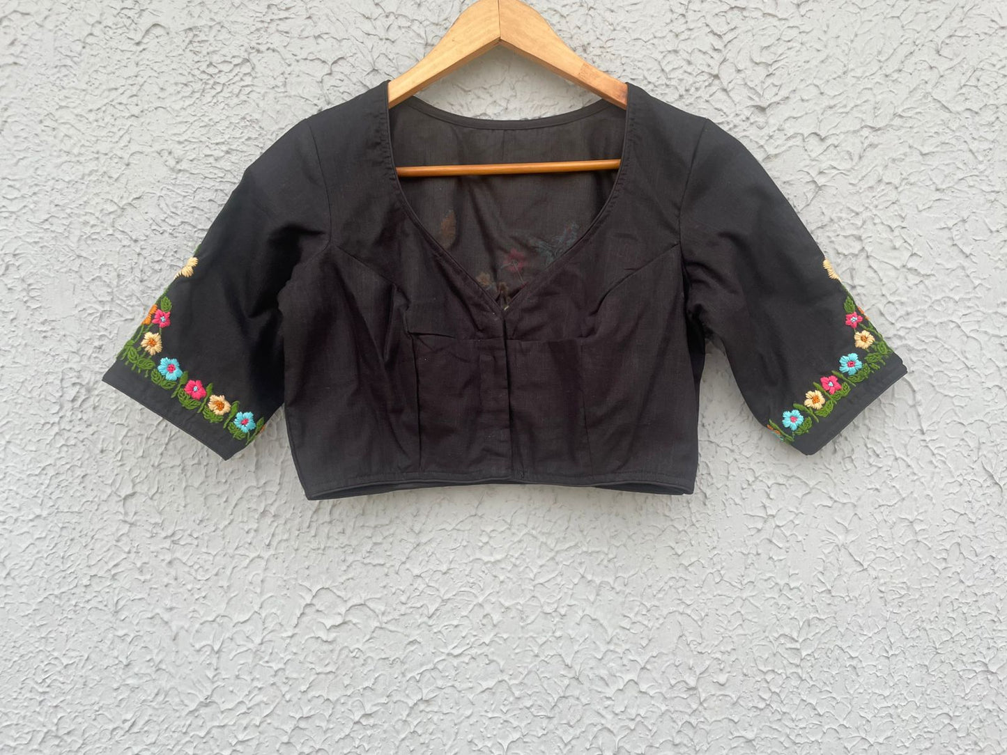 Cotton hand embroidered designer blouse