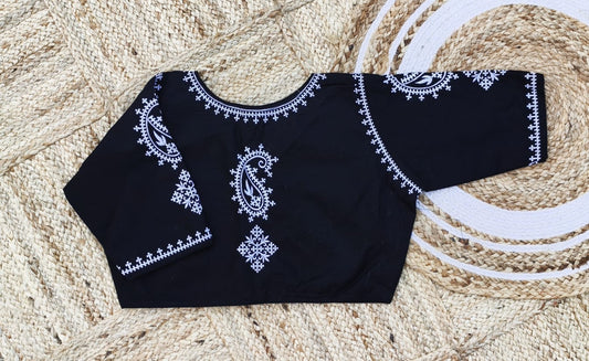 Kalka Embroidery Malai Cotton - Premium Readymade Blouse