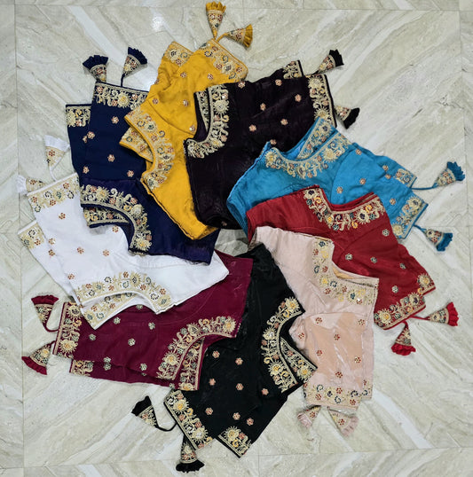 Bridal soft smooth silk ari work ready made blouse