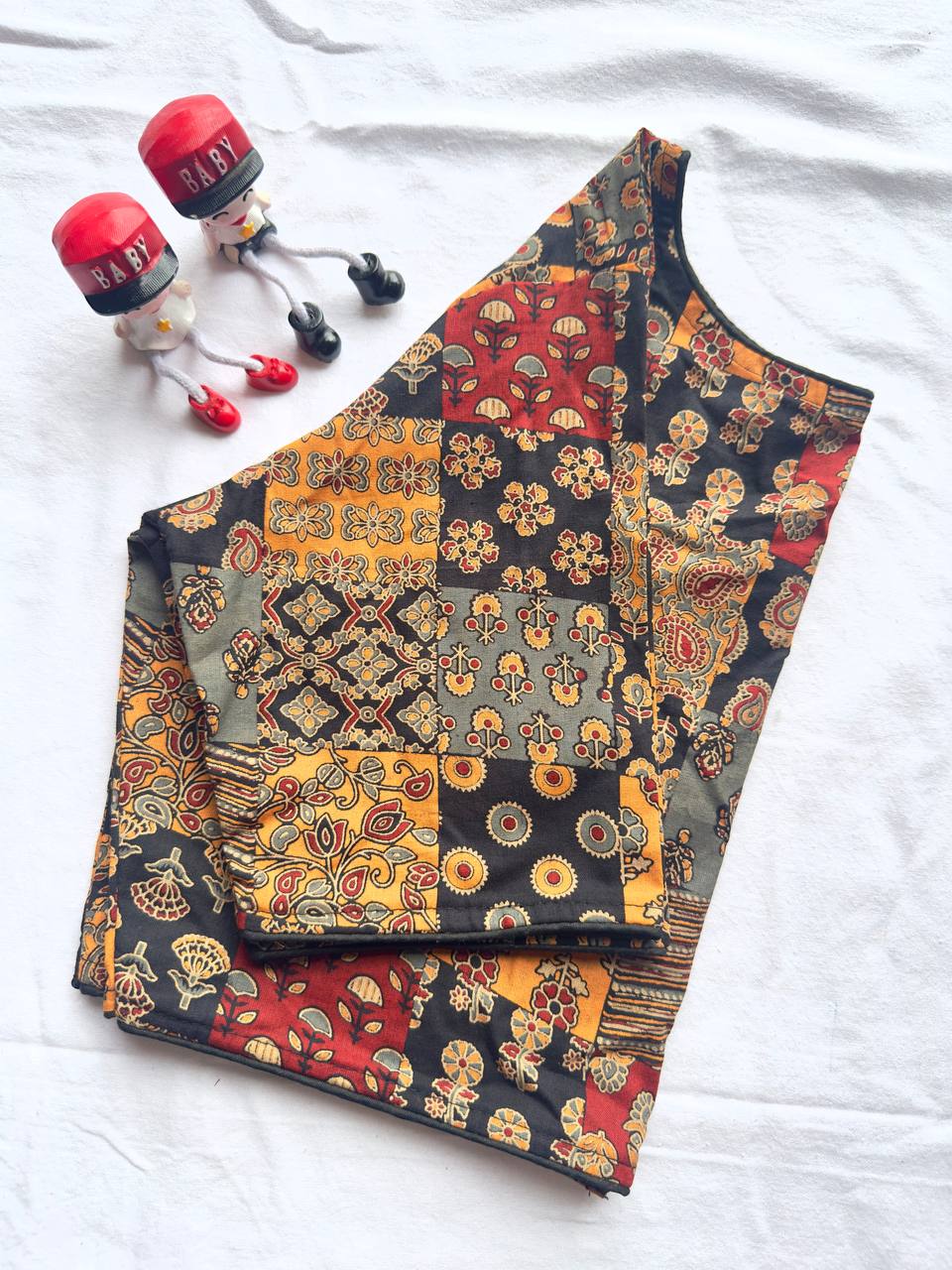 Pure Ajrakh HandBlock Cotton - Premium Readymade Blouse