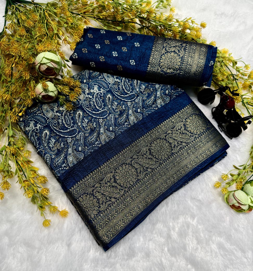 Pure Dola silk with crush all over sarees