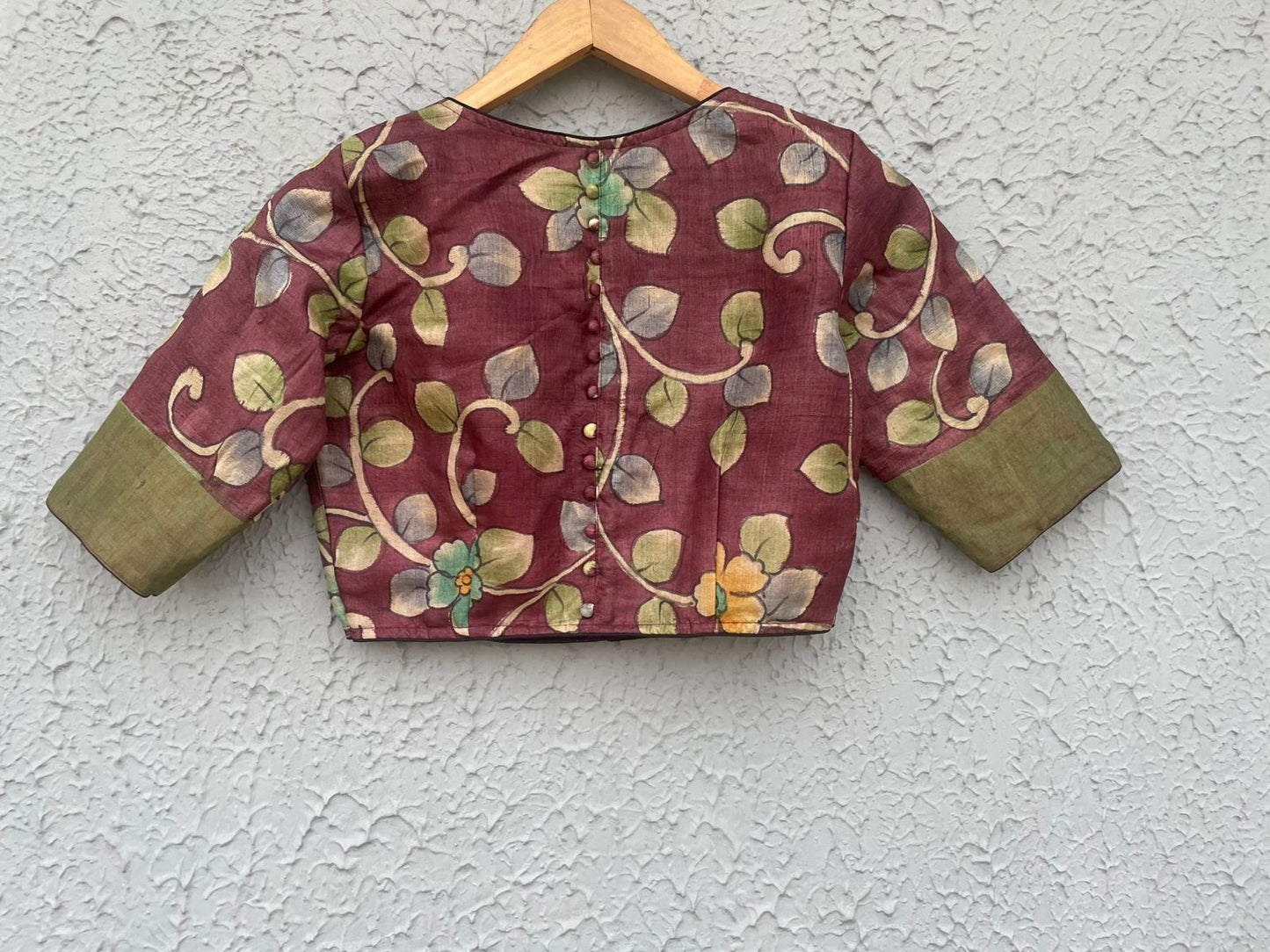 Gachi tusser hand kalamakri designer blouse