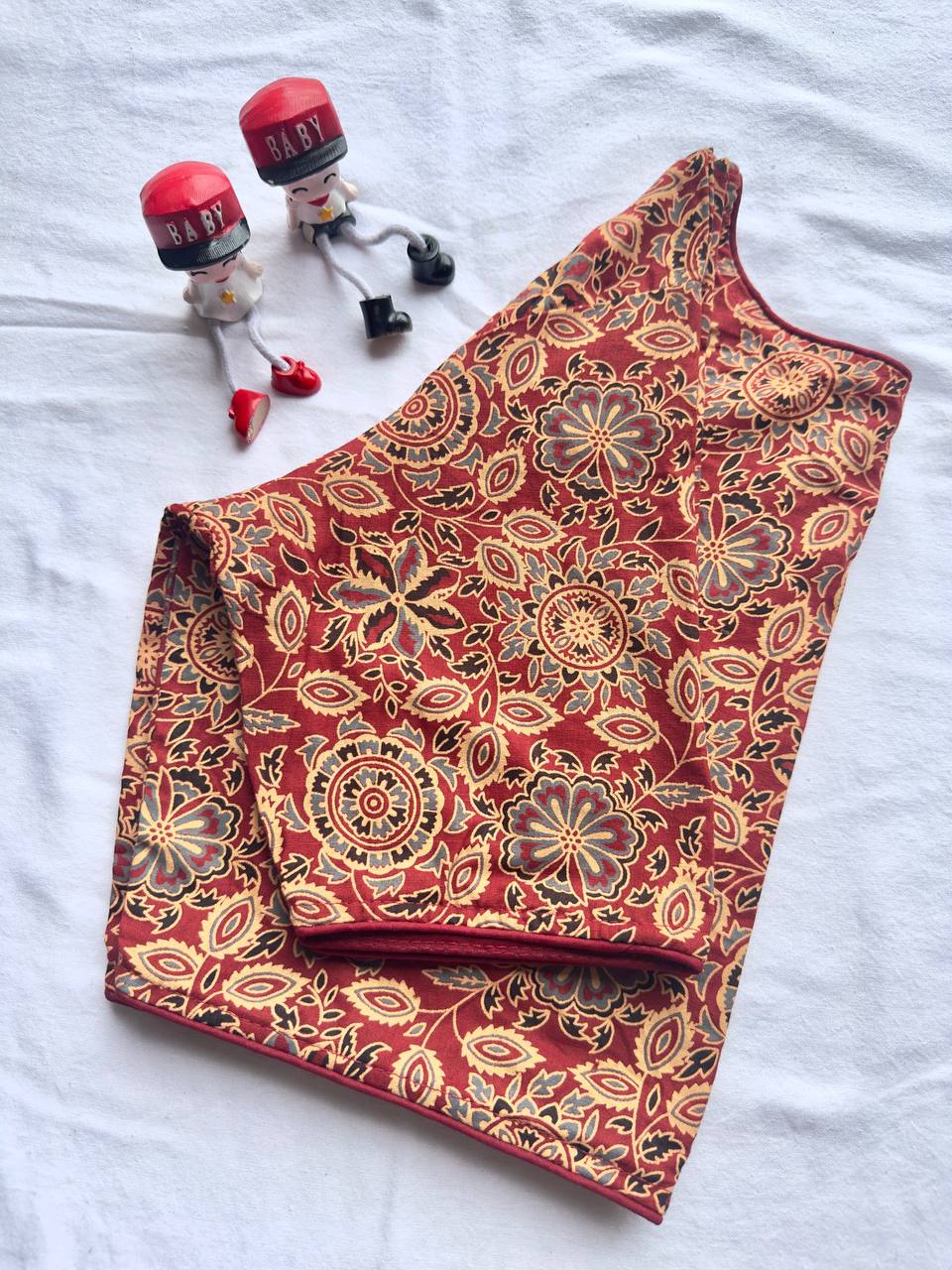 Pure Ajrakh HandBlock Cotton - Premium Readymade Blouse