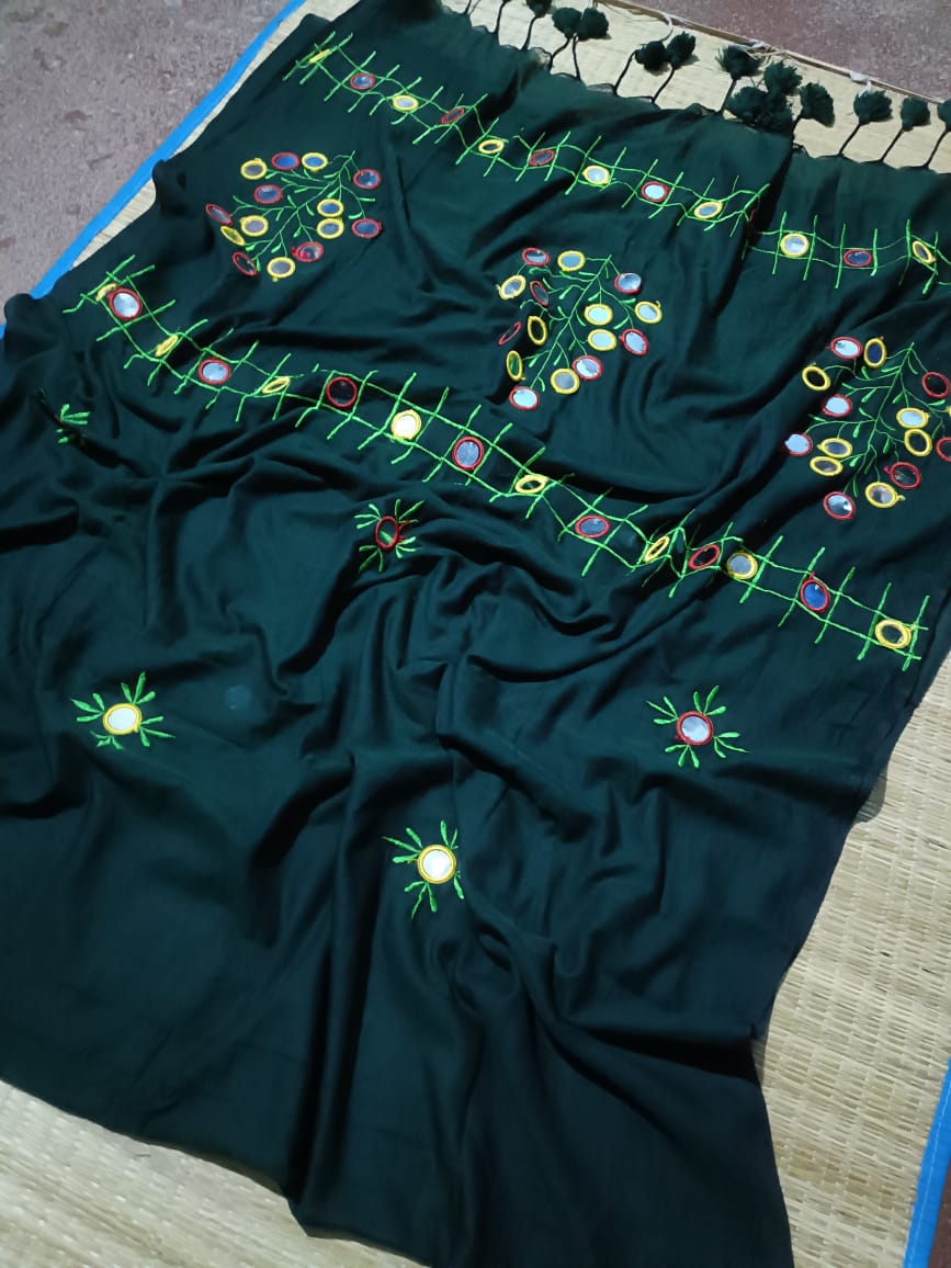 Pure Mulmul Cotton  Hand Embroidery Work  Saree