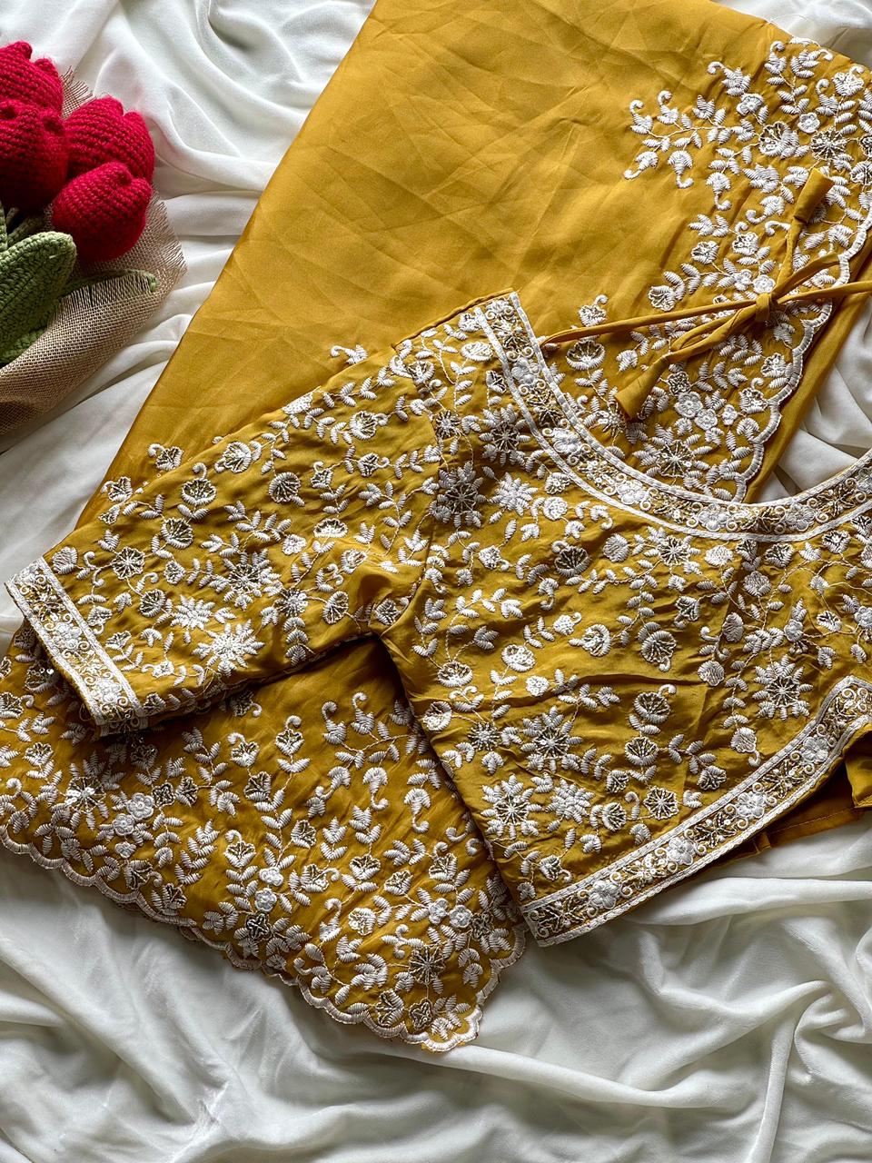 Soft crape silk saree