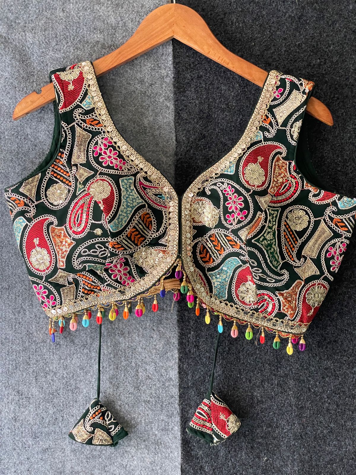 Heavy Pure Viscose Thread Embroidery Work - Premium Readymade Blouse