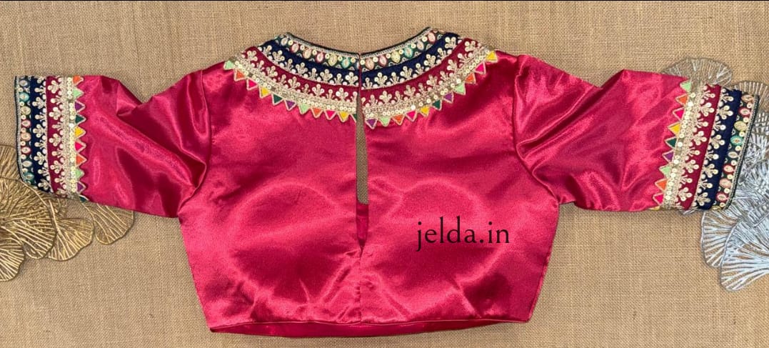Festive Embroidered Modal Silk Blouse