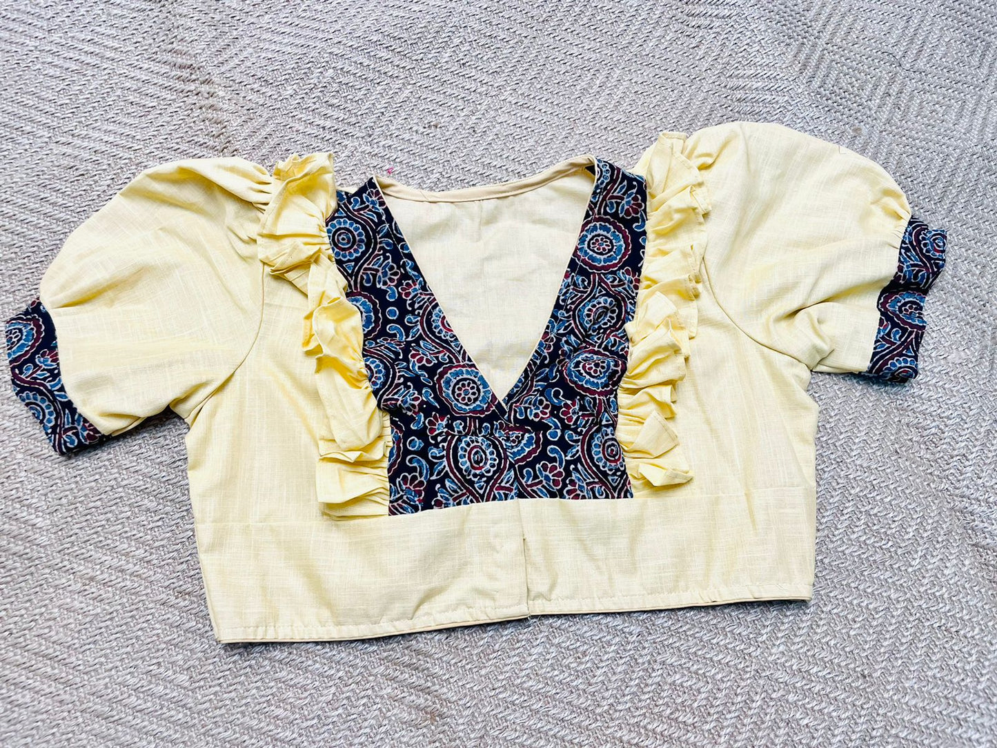 Cotton Printed With Frill - Premium Designer Blouse
