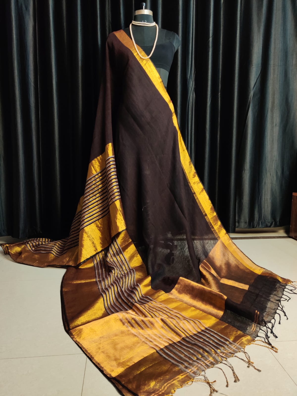 Pure linen by linen saree