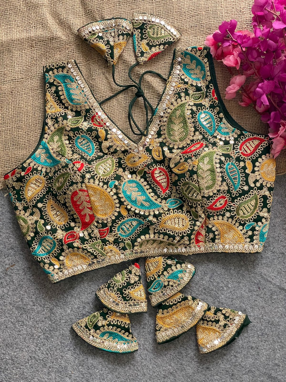Premium Kashmiri work ready made blouse