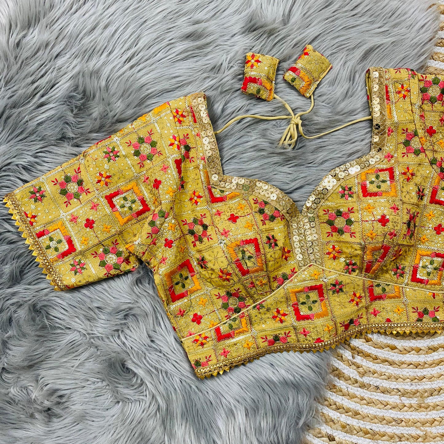 Presenting heavy georgette sequins and Multy work ready made blouses