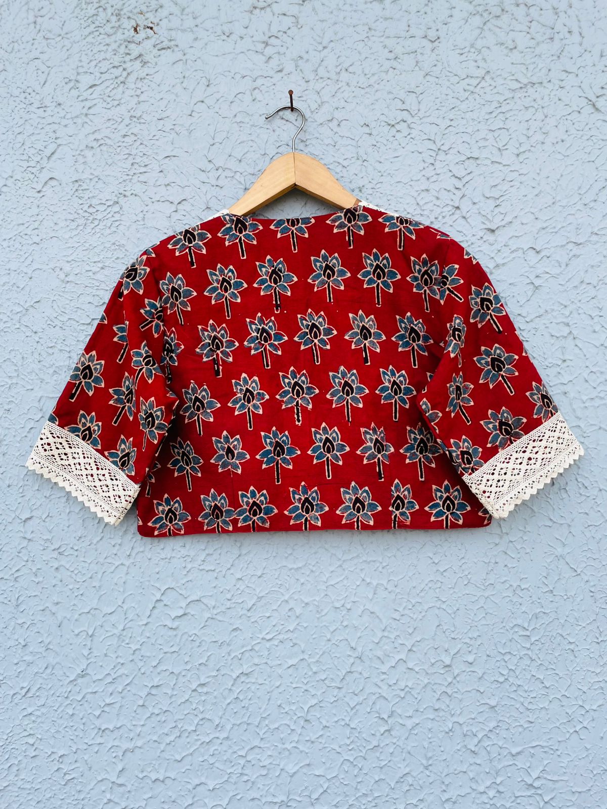 Cotton Printed With Lace Work - Premium Designer Blouse