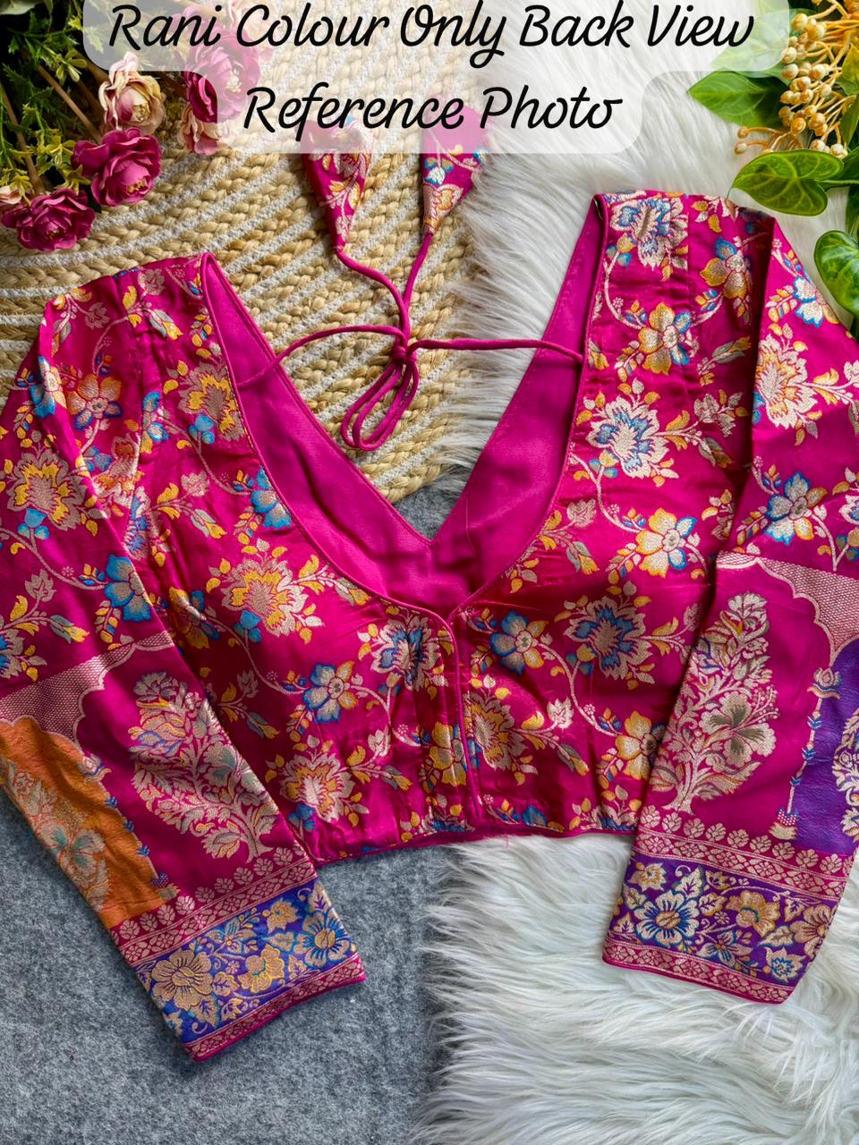 Heavy Pure Soft Dola Silk ready made blouse