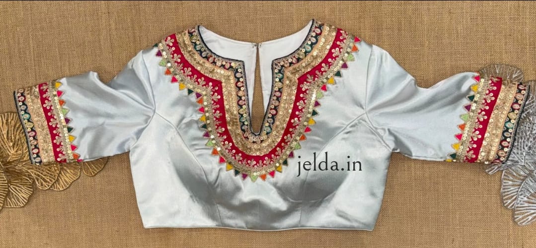 Festive Embroidered Modal Silk Blouse