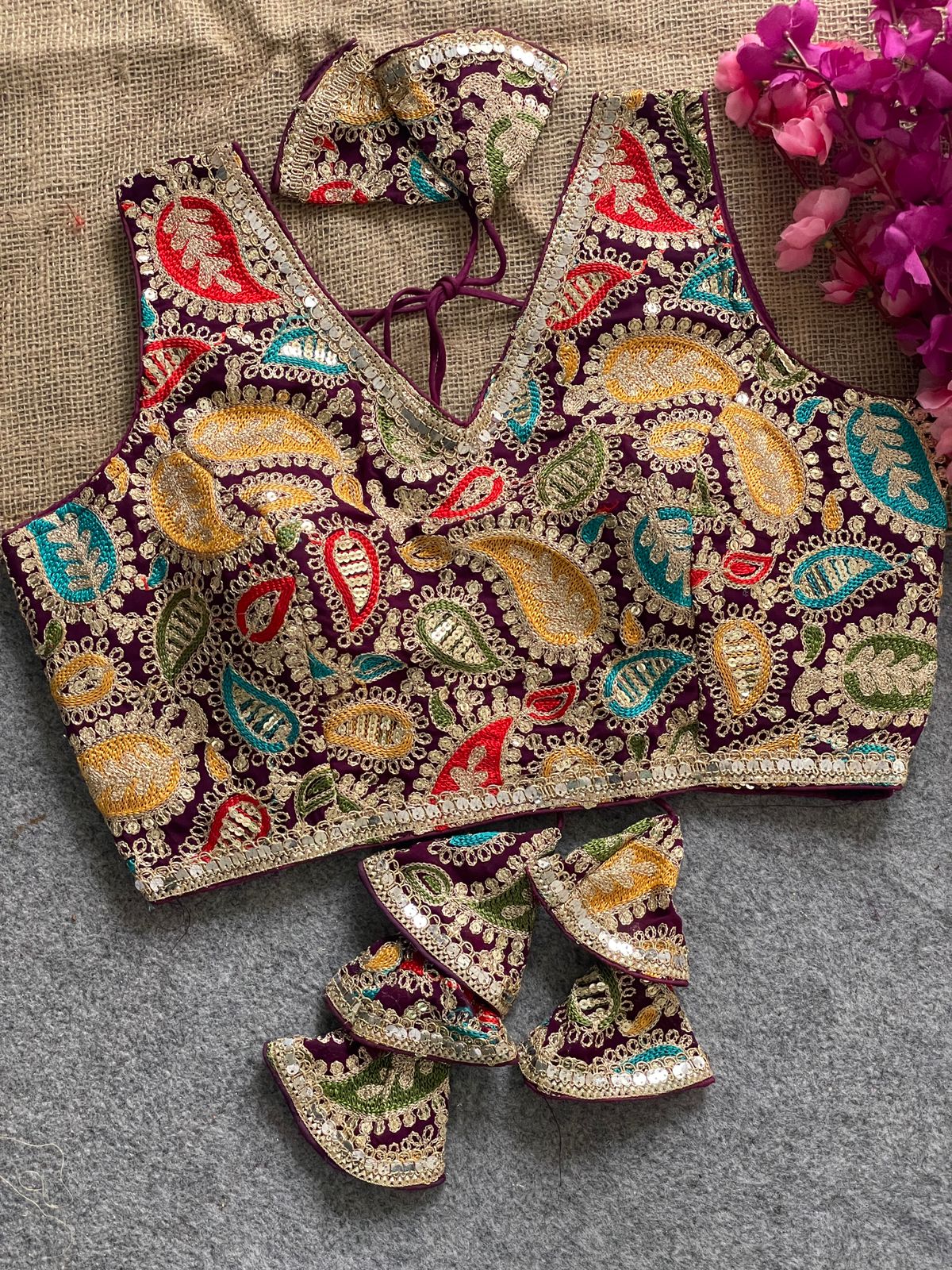 Premium Kashmiri work ready made blouse