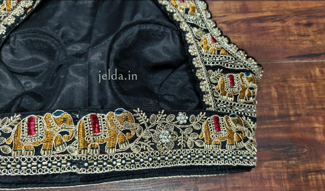 Heavy Embroidery work halter neck sleeveless - custom made blouses