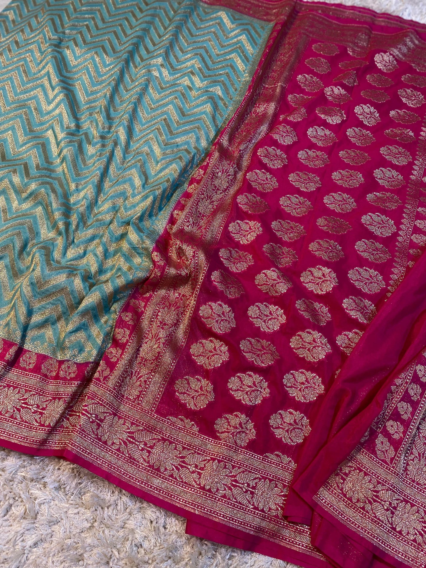 Handloom Banarasi Katan Georgette Silk Saree