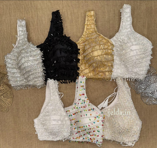 Heavy Beaded & Sequin Fringe Blouse – Premium Partywear Collection
