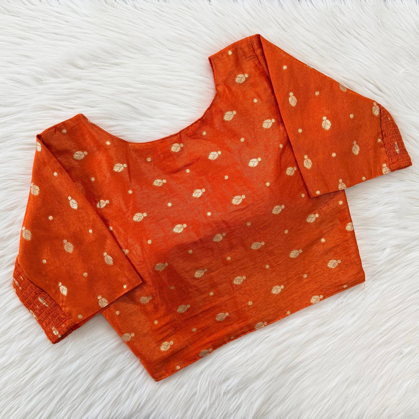 A beauty of weaving work all over with stretchable technology inside ready made blouse
