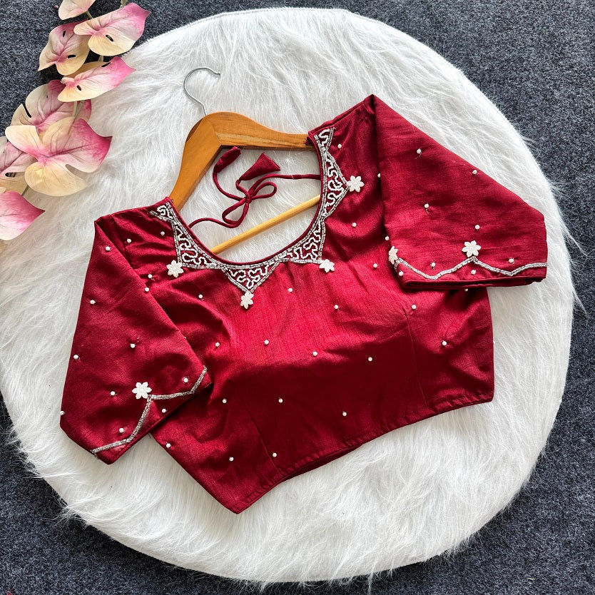 Beautiful Handwork All Over - Premium Readymade Blouse