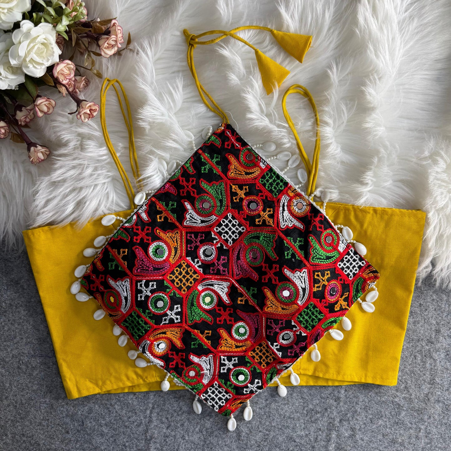 Heavy Embroidery With traditional Lace ready made blouse