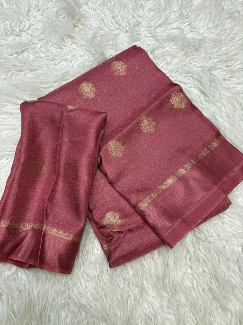Pure viscose soft jute with satin patta border with jacquard putta sarees