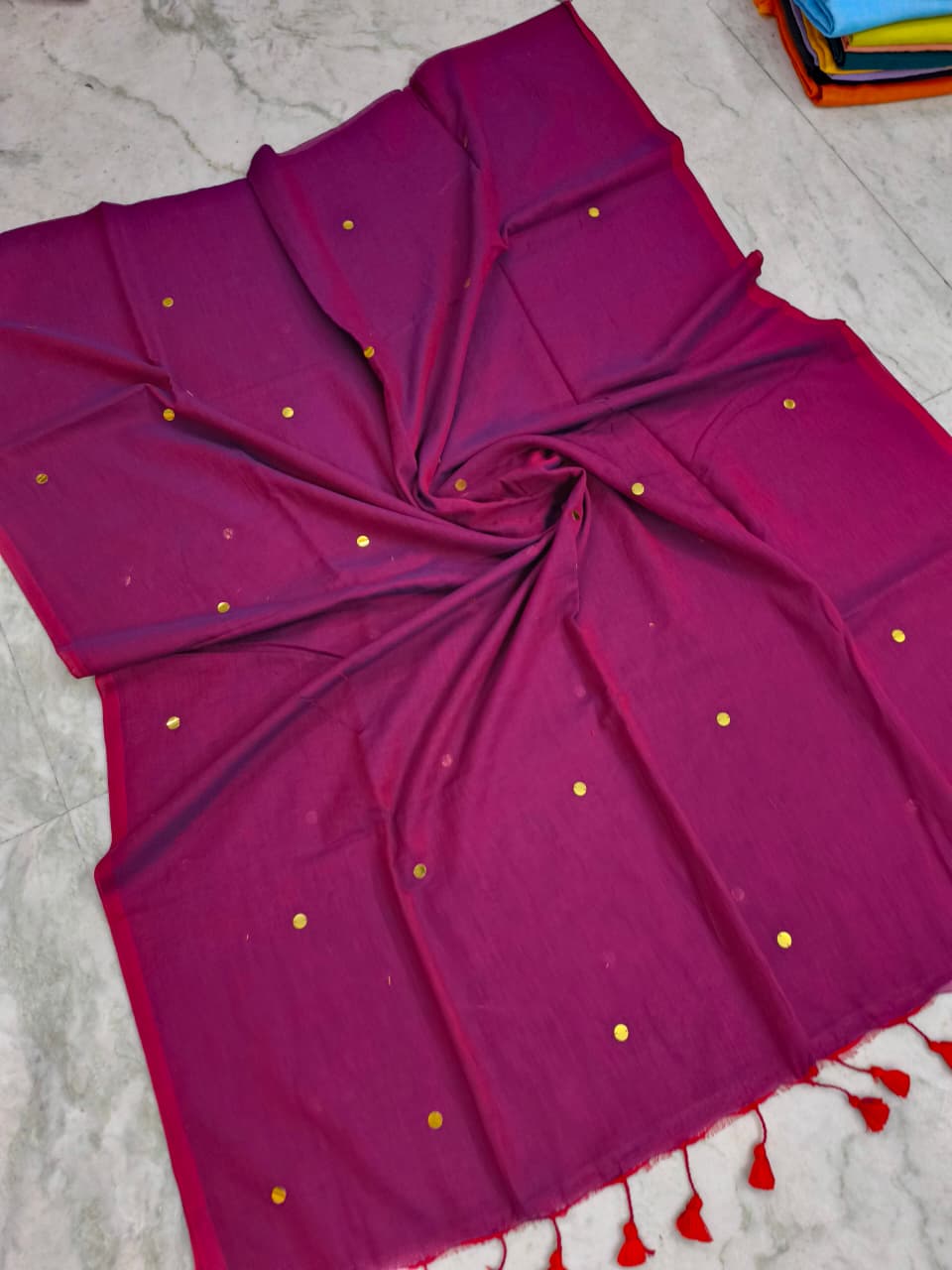 Pure mul cotton by cotton saree
