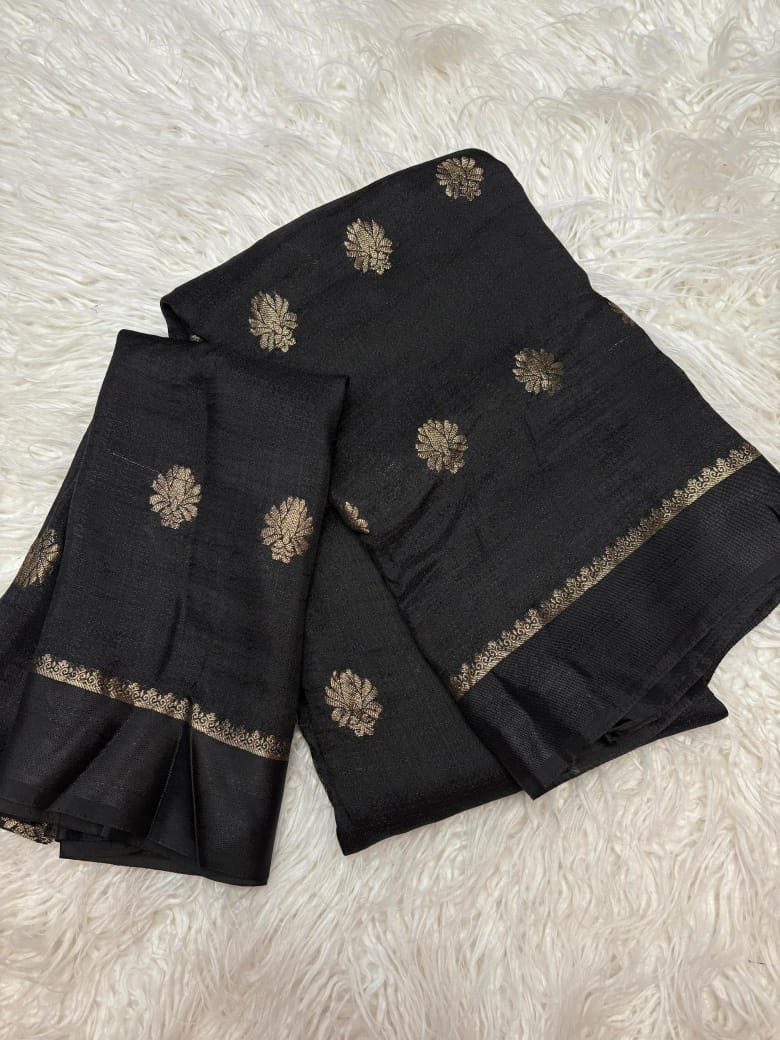Pure viscose soft jute with satin patta border with jacquard putta sarees