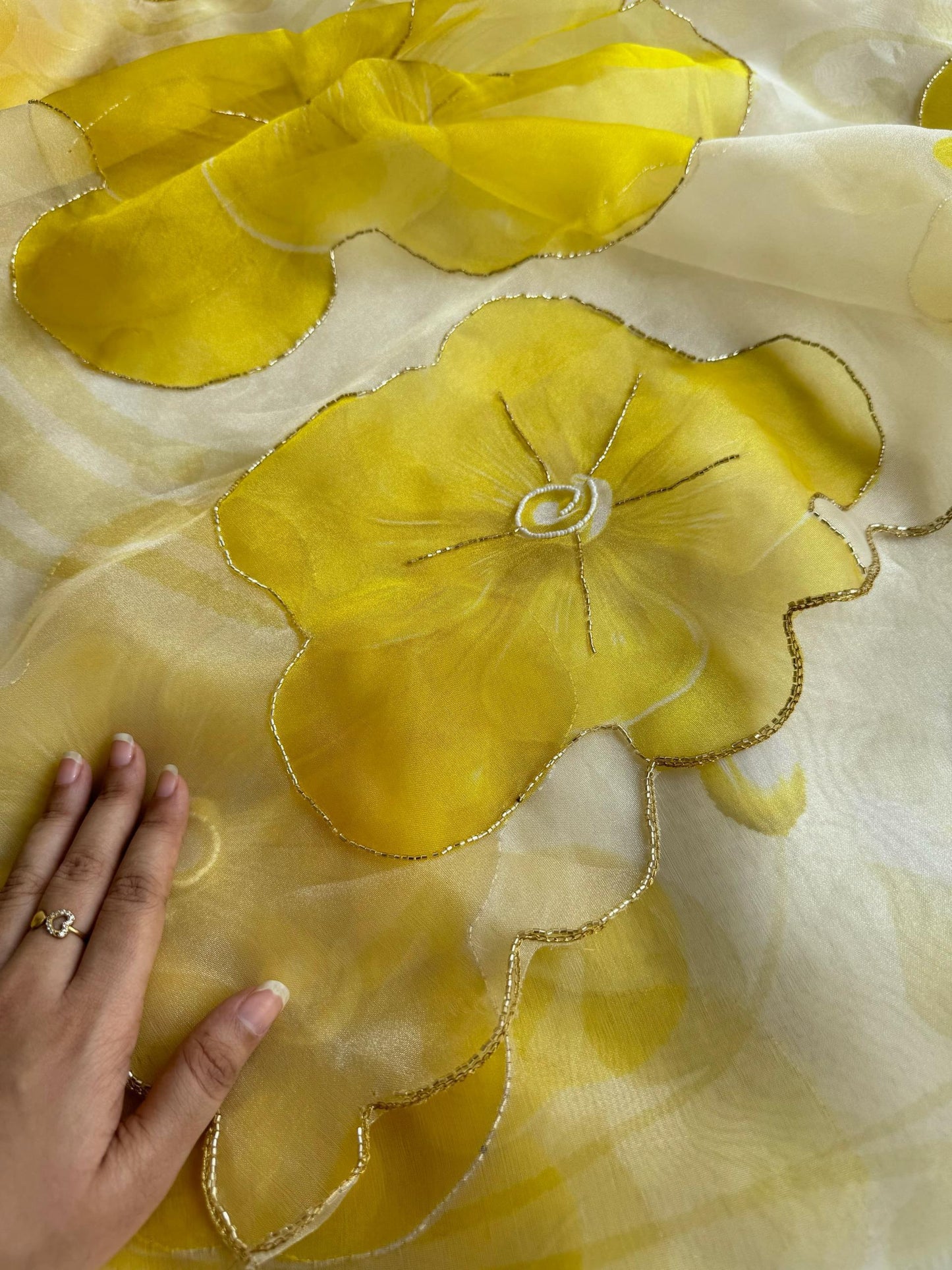 Exclusive elegant launch for fancy light weight Digital handwork Organza saree