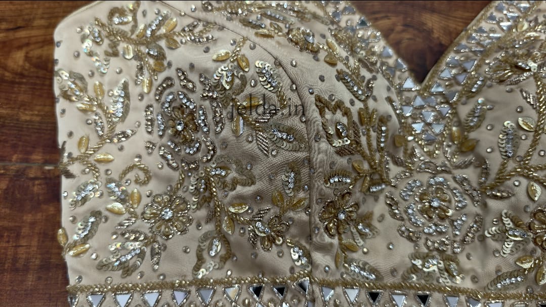 Heavy Embroidery work sleeveless - custom made blouses
