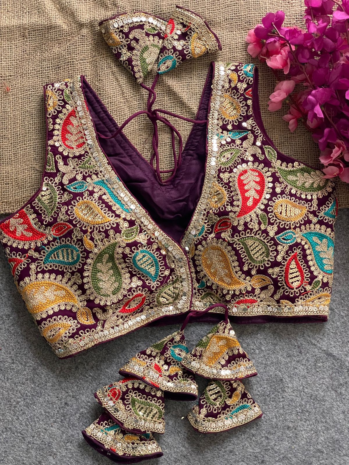 Premium Kashmiri work ready made blouse
