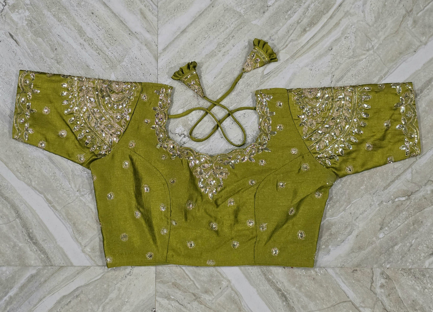 Bridal soft smooth silk ari work ready made blouse