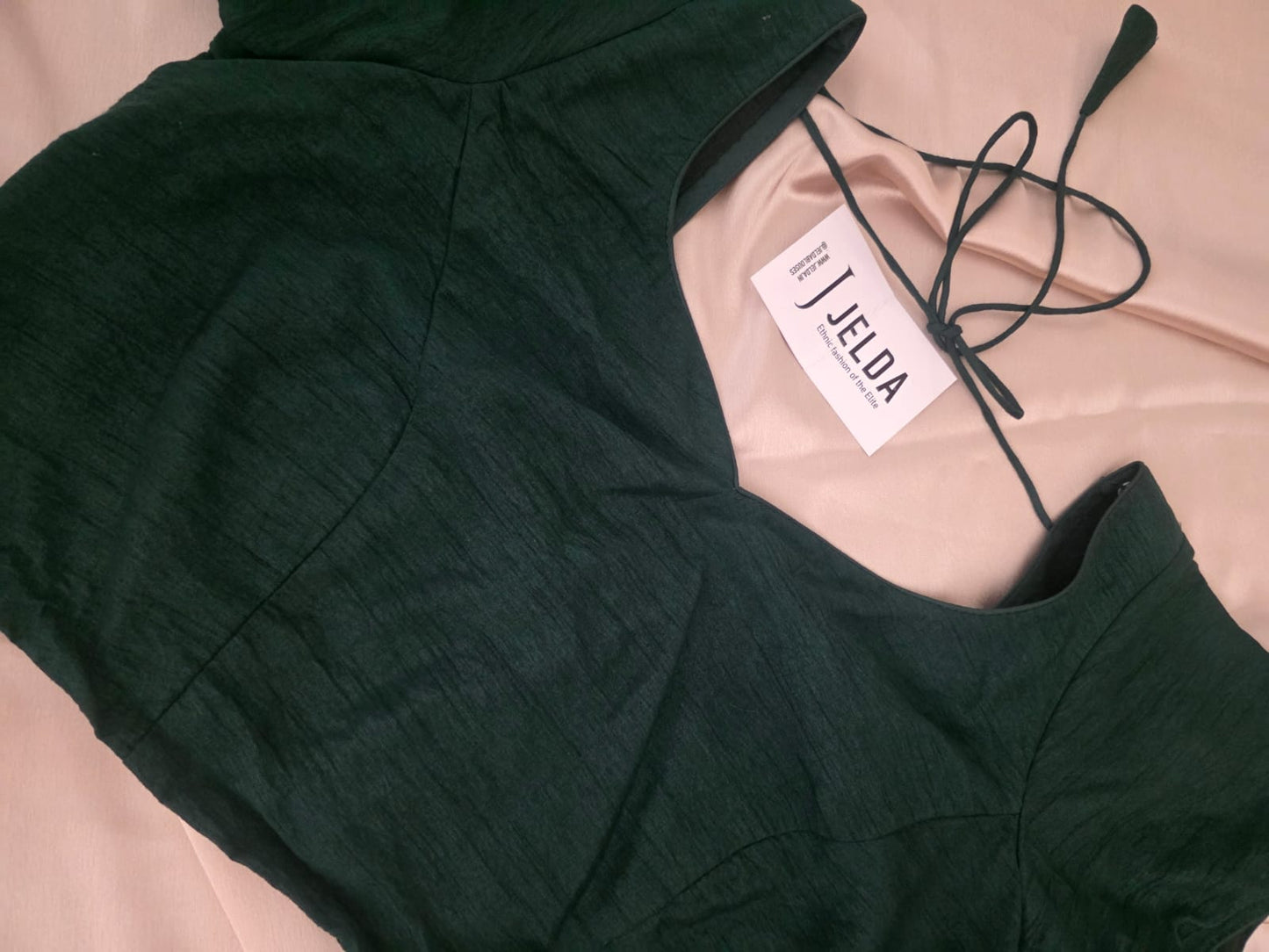 Pure dupion silk Green half sleeve custommade blouse