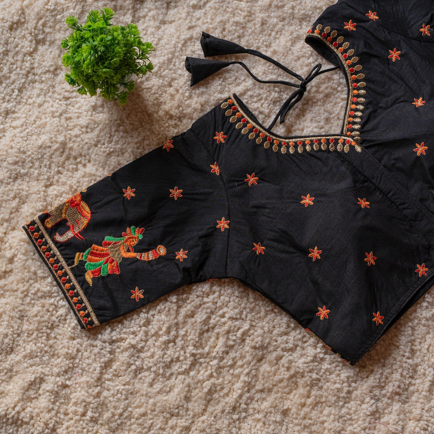 Beautiful embroidery work touch up with sequins all over ready made blouses