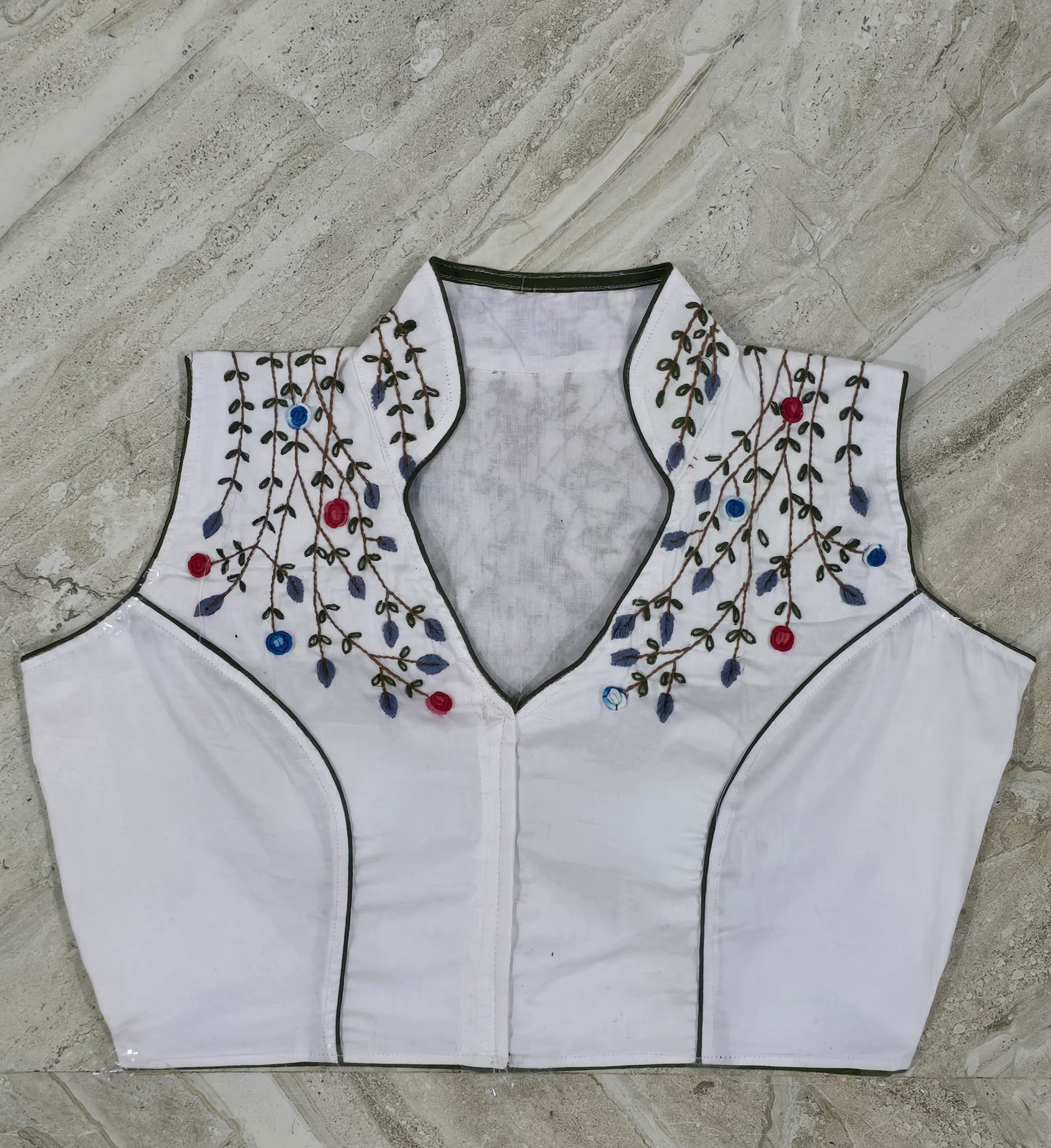 Kantha 3d work ready made blouse