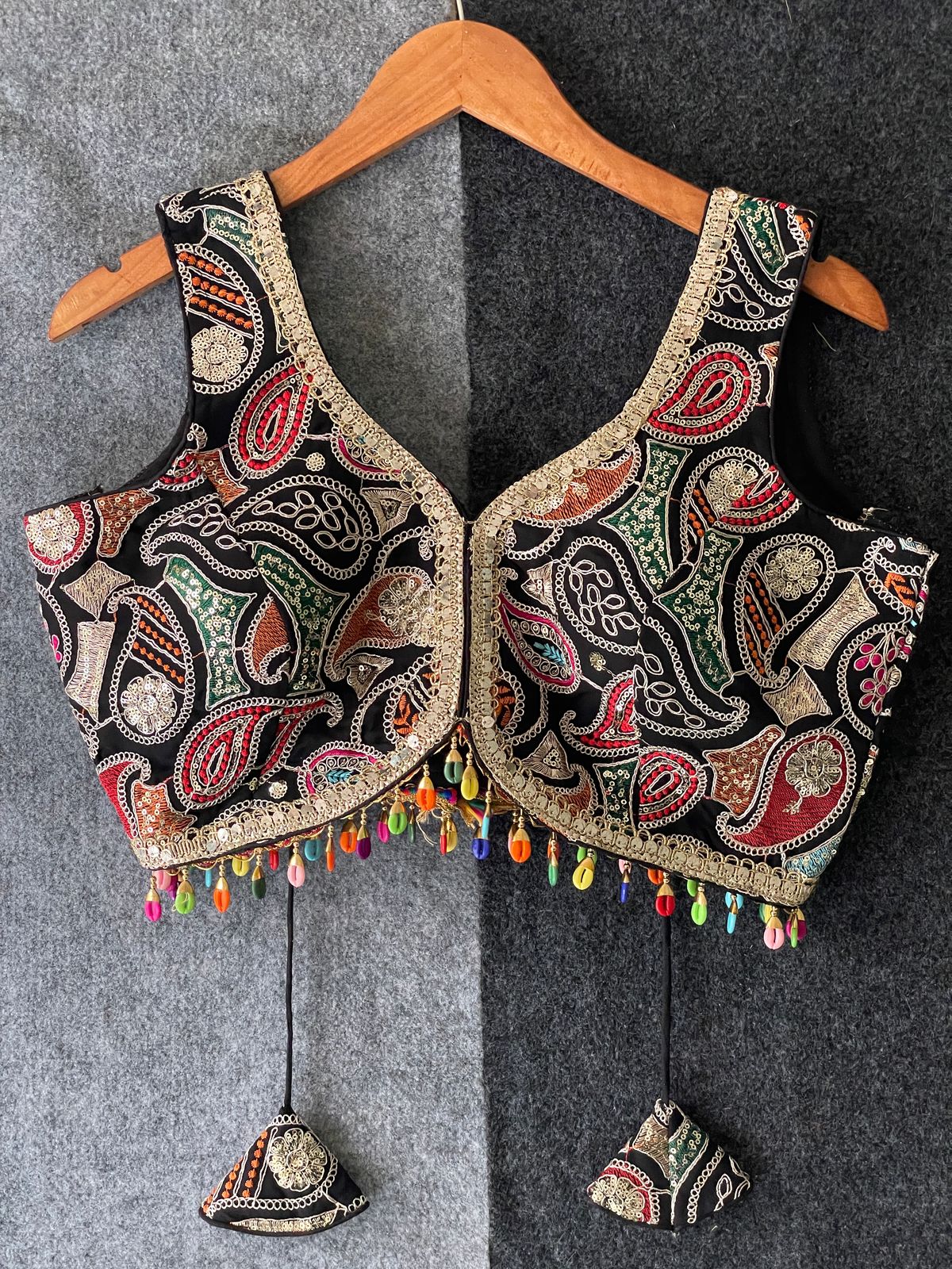 Heavy Pure Viscose Thread Embroidery Work - Premium Readymade Blouse