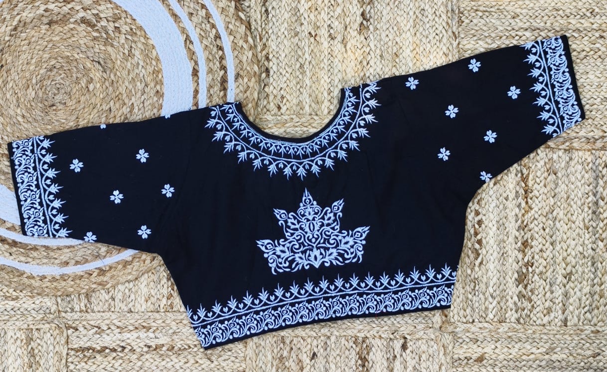 Kalka Embroidery Malai Cotton - Premium Readymade Blouse