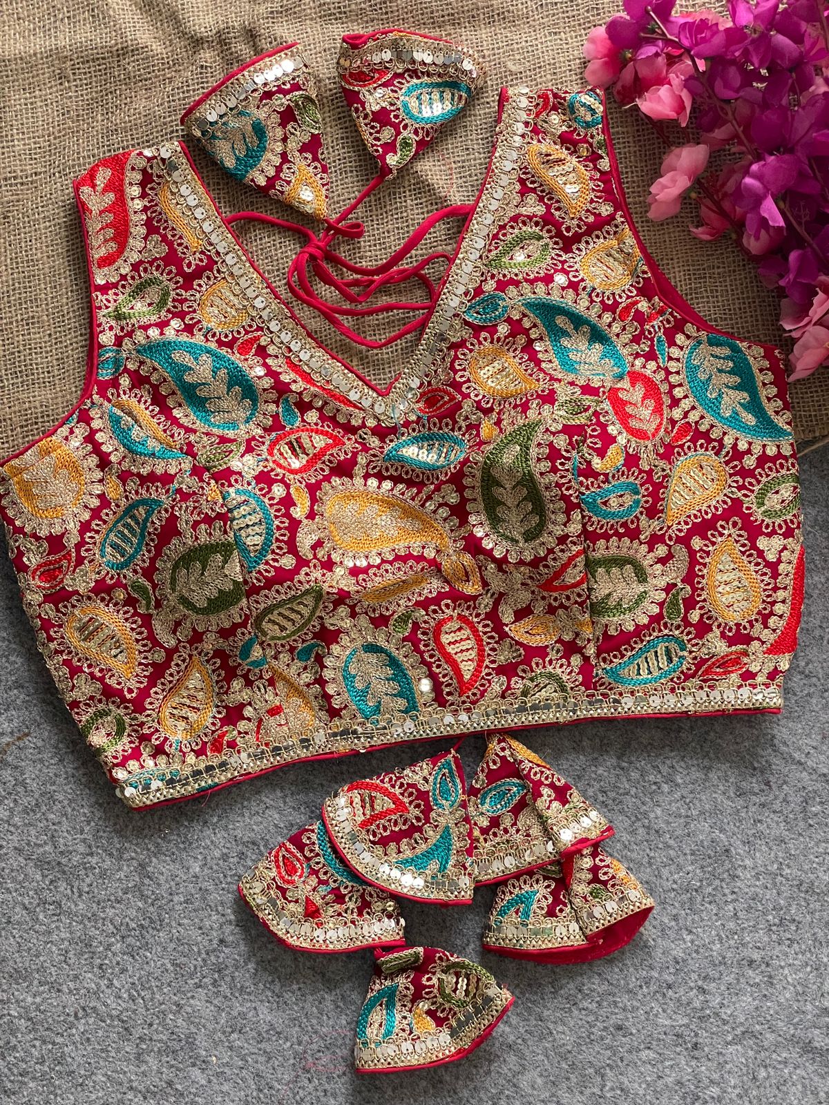 Premium Kashmiri work ready made blouse