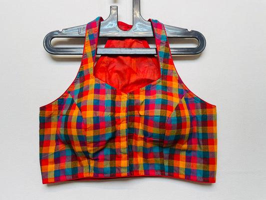 Cotton halter neck designer blouse